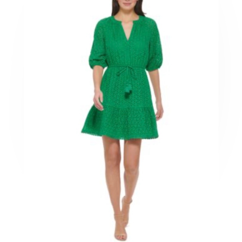 NWT $148 Vince Camuto Green Eyelet Dress